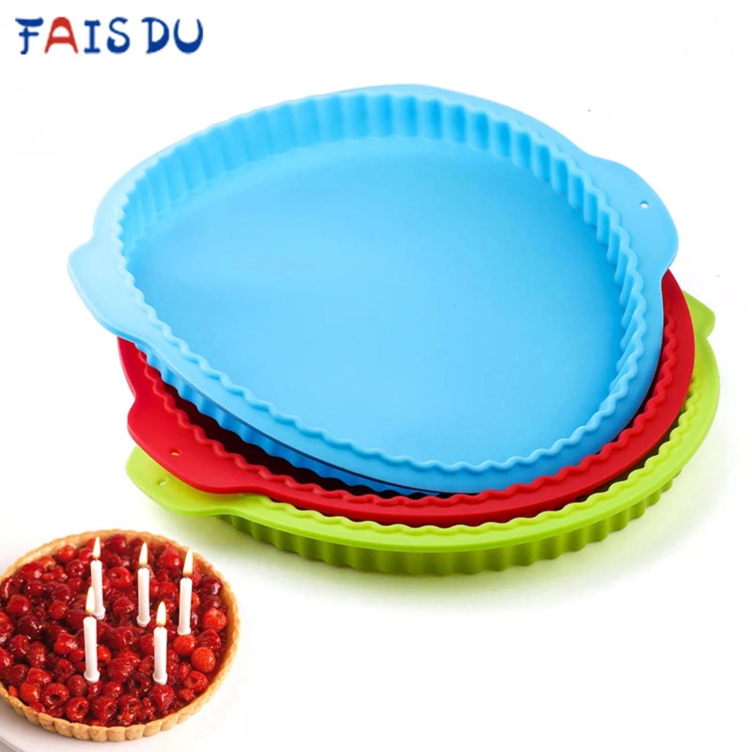 Southern Create Crafts 10 Inch  Round Wave Silicone Baking Pans