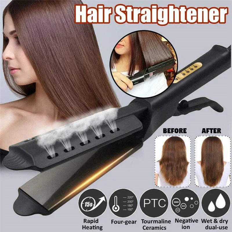 Southern Create Crafts Hair Straightener Four-gear Temperature Adjustment Ceramic Tourmaline Ionic Flat Iron  Widen Panel Professional Styling Tool